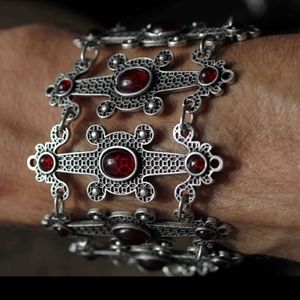 Silver plated ottaman tribal style bracelet